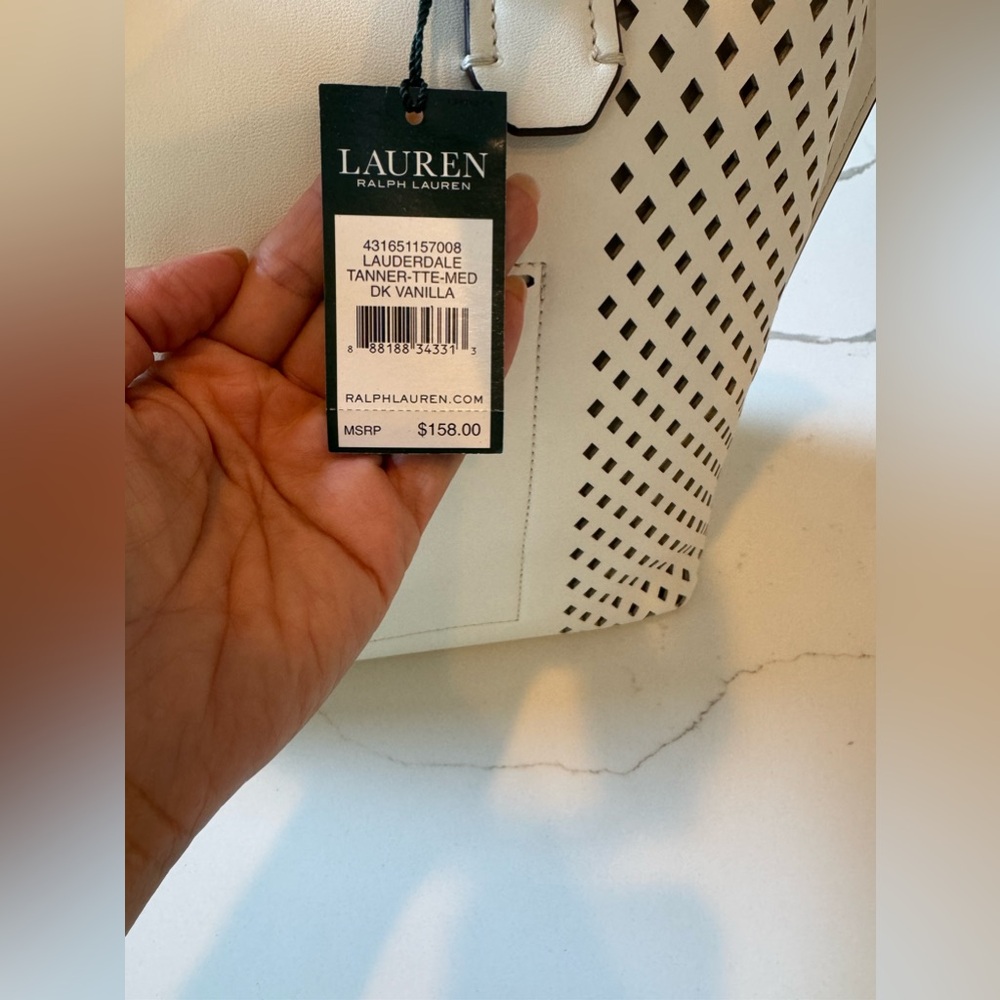 Lauren Ralph Lauren Lauderdale tanner tote medium vanilla - Picture 7 of 7